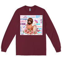 Burgundy positive affirmations girl Long Sleeve Tee - MaliasSmallBusiness