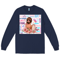 Navy positive affirmations girl Long Sleeve Tee - MaliasSmallBusiness
