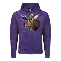 Cloud Purple moose buck deer head Vintage Hoodie - LillyAllenDesigns