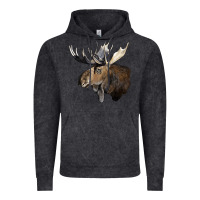 Vintage Black moose buck deer head Vintage Hoodie - LillyAllenDesigns