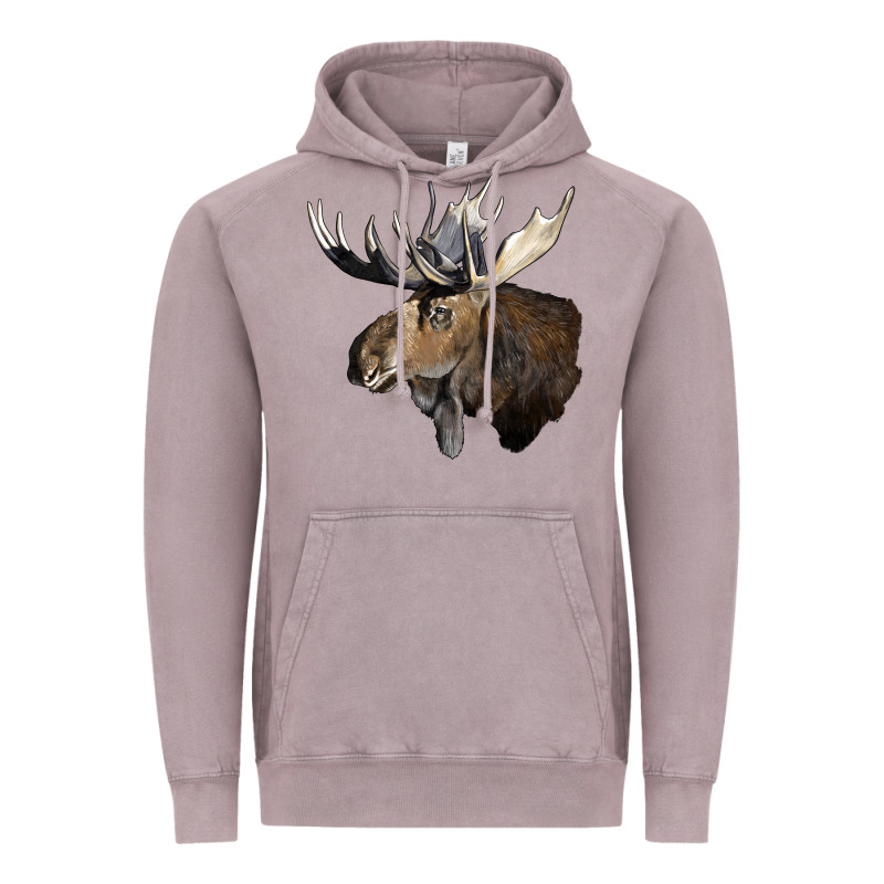 Moose Buck Deer Head Vintage Hoodie by LillyAllenDesigns | Teevron