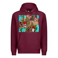 Burgundy ho ho ho gnome Premium Hoodie - JahusDesignShop