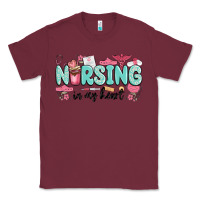 Burgundy nursing in my heart Classic Tee - MaliasSmallBusiness