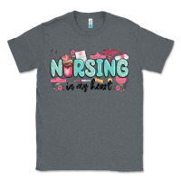 Charcoal Heather nursing in my heart Classic Tee - MaliasSmallBusiness