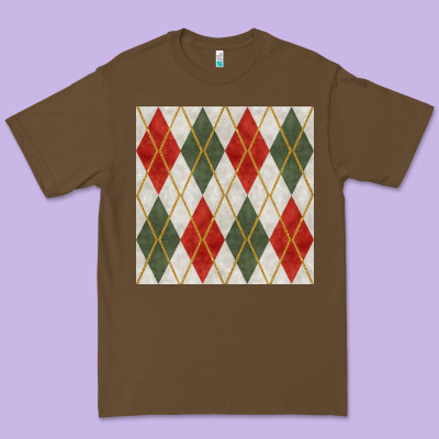 Christmas Diamond Plaid Seamless Pattern Premium Tee Designed By Bundleandbundleshop