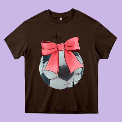 Coquette Soccer Bow Heavy Core Tee Designed By Jahusdesignshop