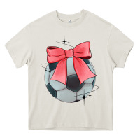 Cream coquette soccer bow Heavy Core Tee - JahusDesignShop