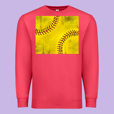 Distressed Softball Pattern Premium Sweatshirt Designed By Tumblerdesignbyshophia