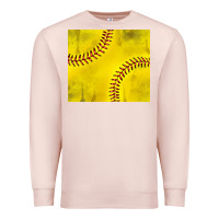 Pale Pink distressed softball pattern Premium Sweatshirt - TumblerDesignByShophia