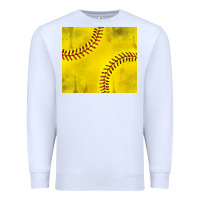 White distressed softball pattern Premium Sweatshirt - TumblerDesignByShophia