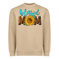Mushroom blessed mom with sunflower Heavyweight Sweatshirt - NancyCooperArtShop