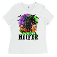 White spooky heifer black angus Ladies Tee - RanaPortraitStore