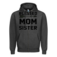 Charcoal Heather Blessed Mom And Sister Zipper Hoodie - Bettercallsaul