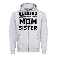 Heather Grey Blessed Mom And Sister Zipper Hoodie - Bettercallsaul