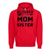 Red Blessed Mom And Sister Zipper Hoodie - Bettercallsaul