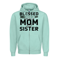 Seafoam Blessed Mom And Sister Zipper Hoodie - Bettercallsaul