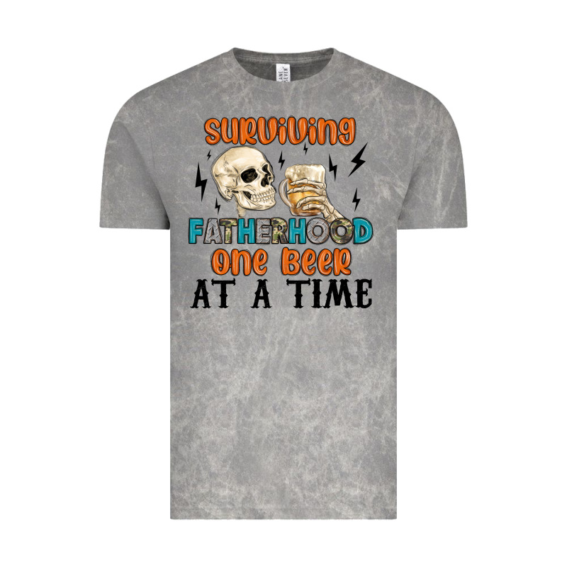 Surviving Fatherhood One Beer At A Time Vintage Tee by MaliasSmallBusiness | Teevron