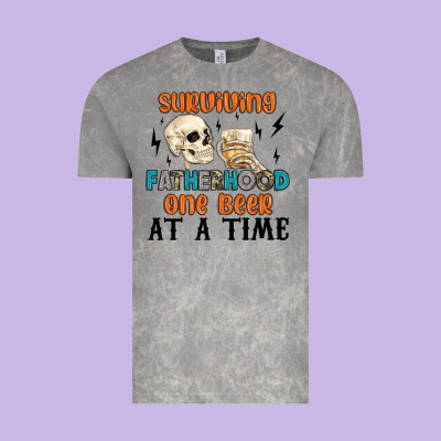 Surviving Fatherhood One Beer At A Time Vintage Tee Designed By Maliassmallbusiness