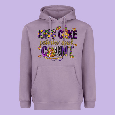 King Cake Calories Don't Count Heavyweight Hoodie Designed By Howdyjamesfarm