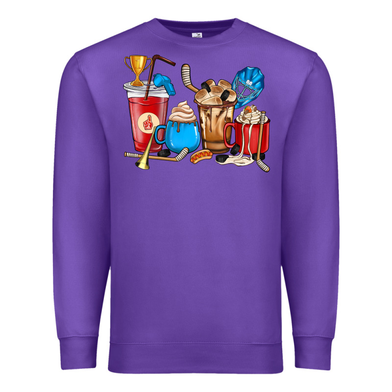 Hockey Coffee Cups Premium Sweatshirt by HowdyJamesFarm | Teevron