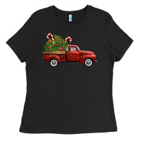 Black christmas trees truck Ladies Tee - FaDigitalArtStudio