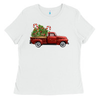 White christmas trees truck Ladies Tee - FaDigitalArtStudio
