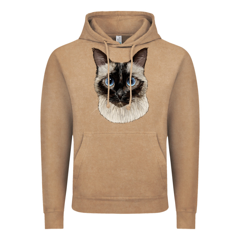 Siamese Face Vintage Hoodie by LillyAllenDesigns | Teevron