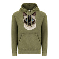 Vintage Olive siamese face Vintage Hoodie - LillyAllenDesigns