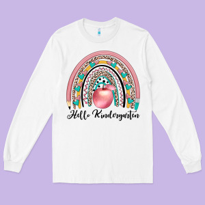 Hello Kindergarten Long Sleeve Tee Designed By Jahusdesignshop