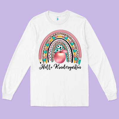 Hello Kindergarten Long Sleeve Tee Designed By Jahusdesignshop