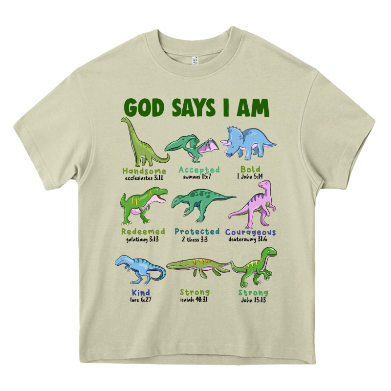 God Says I Am Dinosaurs Heavy Core Tee by JahusDesignShop | Teevron