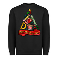 Black teacher tools christmas tree Heavyweight Sweatshirt - MaliasSmallBusiness