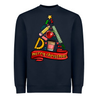Navy teacher tools christmas tree Heavyweight Sweatshirt - MaliasSmallBusiness