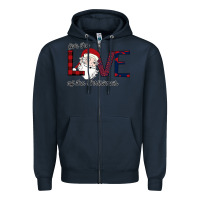 Navy For The Love Of The Christmas Zipper Hoodie - Bettercallsaul