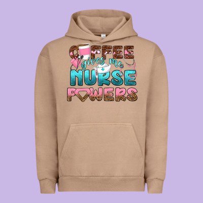 Coffee Gives Me Nurse Powers Bbs Urban Hoodie Designed By Bundleandbundleshop