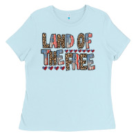 Baby Blue land of the free Ladies Tee - RacoonDesign