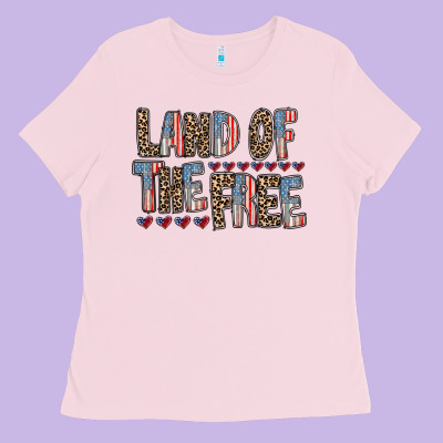 Land Of The Free Ladies Tee Designed By Racoondesign