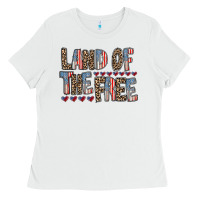 White land of the free Ladies Tee - RacoonDesign
