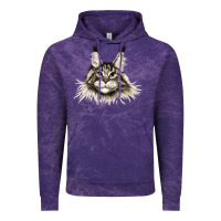 Cloud Purple Maine Coon Cat Face Vintage Hoodie - LillyAllenDesigns