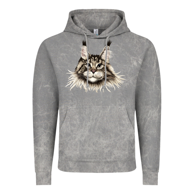 Maine Coon Cat Face Vintage Hoodie by LillyAllenDesigns | Teevron