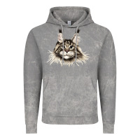 Cloud Rock Maine Coon Cat Face Vintage Hoodie - LillyAllenDesigns