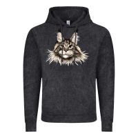 Vintage Black Maine Coon Cat Face Vintage Hoodie - LillyAllenDesigns