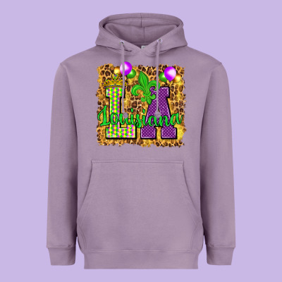 Louisiana Leopard With Balloons Heavyweight Hoodie Designed By Howdyjamesfarm