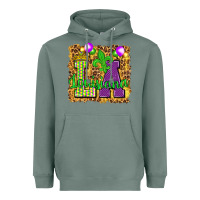 Sage Louisiana leopard with balloons Heavyweight Hoodie - HowdyJamesFarm