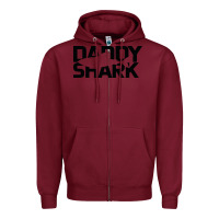 Burgundy Daddy Shark Zipper Hoodie - Bettercallsaul