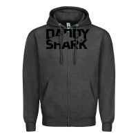 Charcoal Heather Daddy Shark Zipper Hoodie - Bettercallsaul