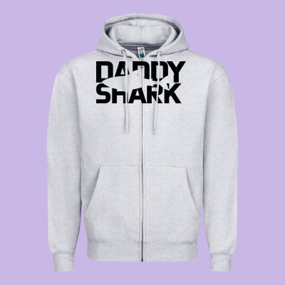Daddy Shark Zipper Hoodie Designed By Bettercallsaul