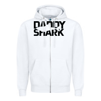 White Daddy Shark Zipper Hoodie - Bettercallsaul