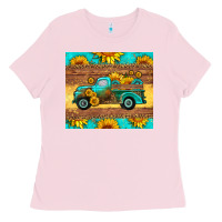 Bubblegum Pink farm truck tumbler Ladies Tee - HRA Design Shop