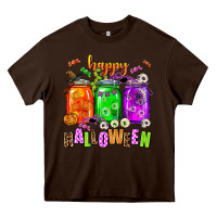 Chocolate Brown happy halloween jars and horror Heavy Core Tee - AdoDesignShop